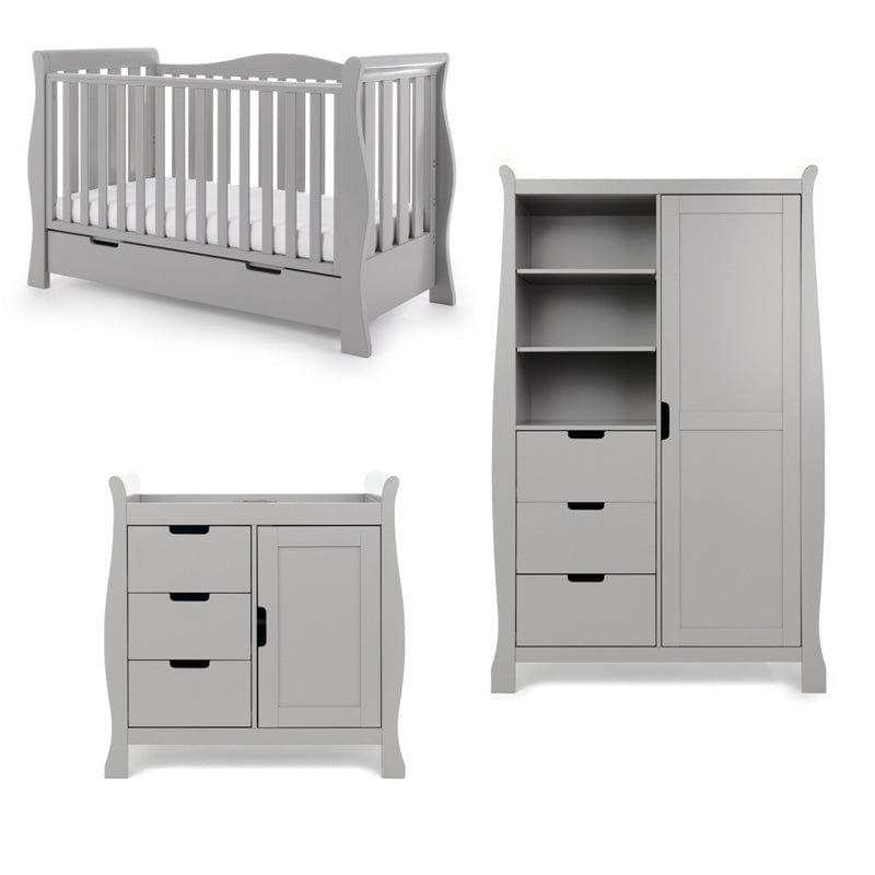 Obaby Nursery Furniture Warm Grey Obaby Stamford Luxe 3 Piece Set - Direct Delivery