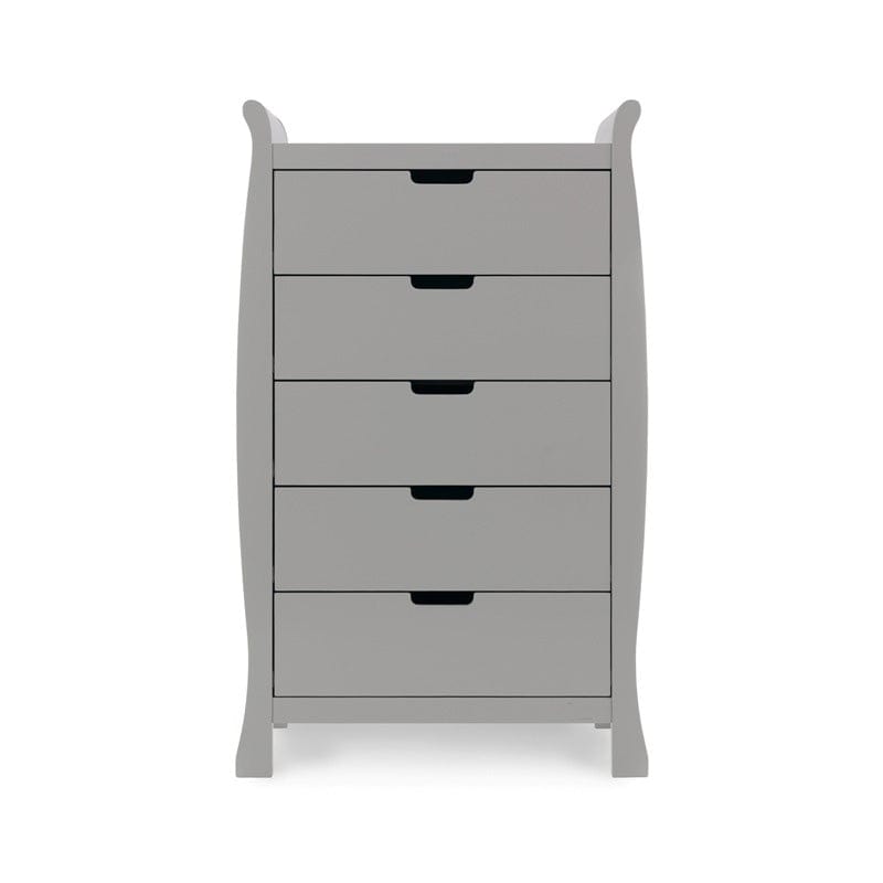 Obaby Nursery Furniture Warm Grey Obaby Stamford Sleigh Tall Chest of Drawers - Direct Delivery