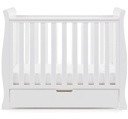 Obaby Nursery Furniture White Obaby Stamford Stamford Space Saver Sleigh & Sprung Mattress - Direct Delivery