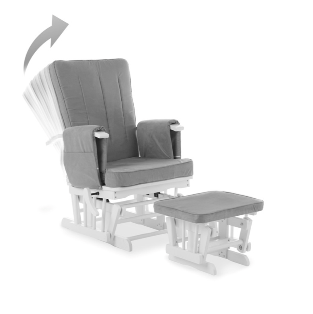 Obaby Rocking Chair Obaby - Deluxe Reclining Glider Chair and Stool - Direct Delivery