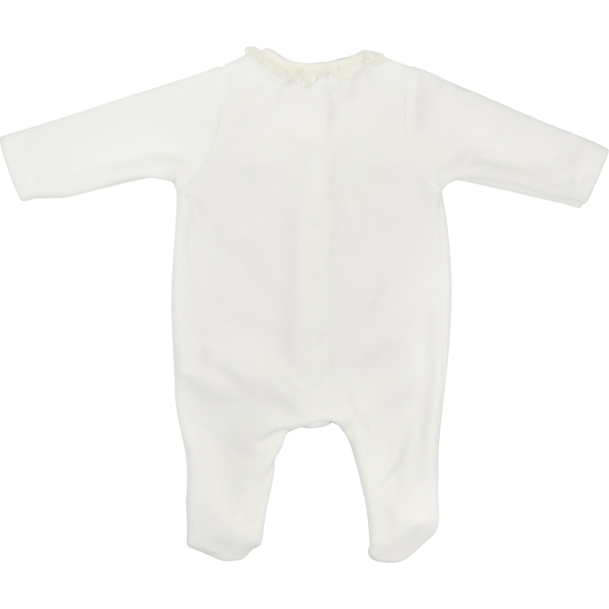 Patachou Girls Cream Velour Babygrow - Babygrow