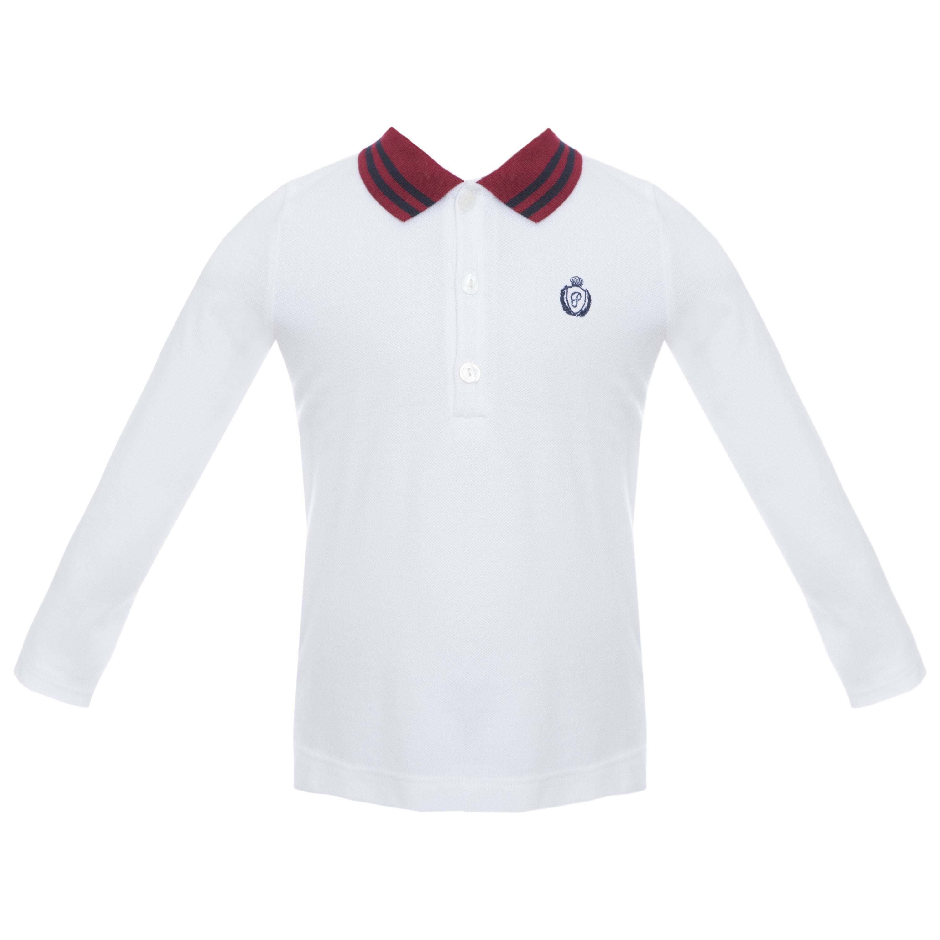 Patachou White Long Sleeved Polo Shirt - Polo Shirt