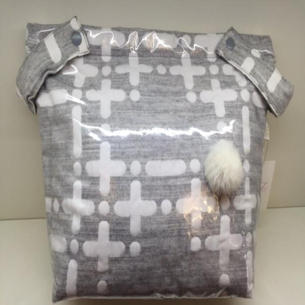 Paz Rodriguez Laminated Grey and White Pram Bag - Bags