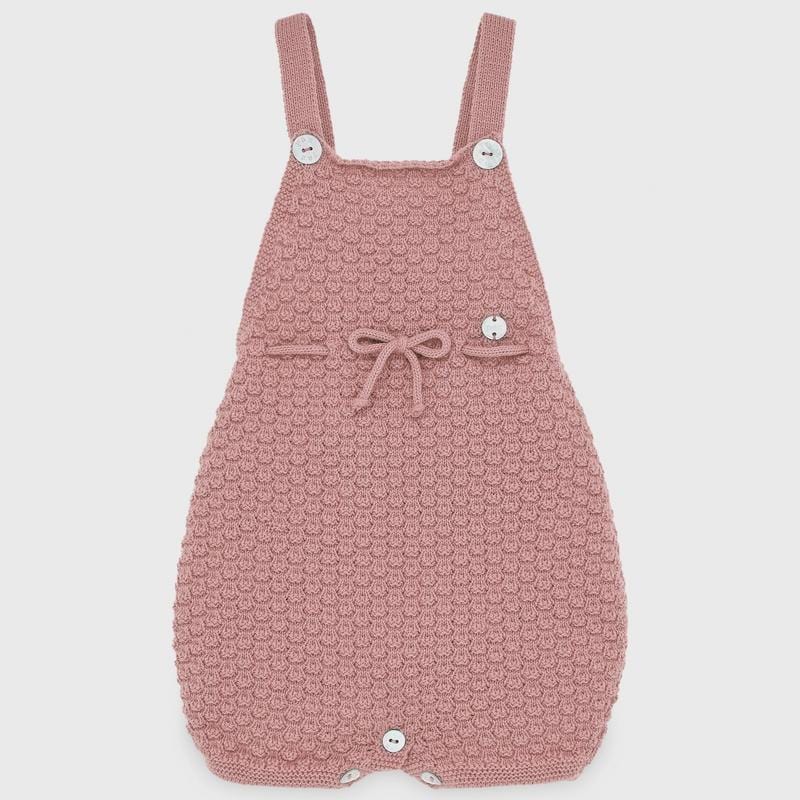 Paz Rodriguez Pink Knitted Short Dungarees - Dungaree