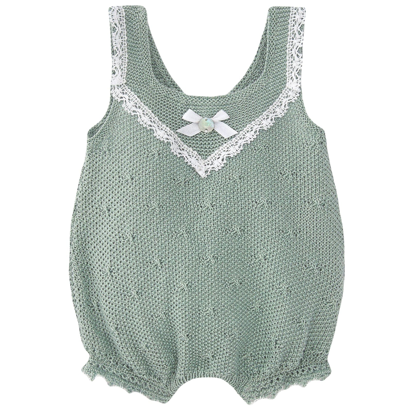 Paz Rodriguez Bodysuit Paz Rodriguez Mint Green Cotton Knit Bodysuit