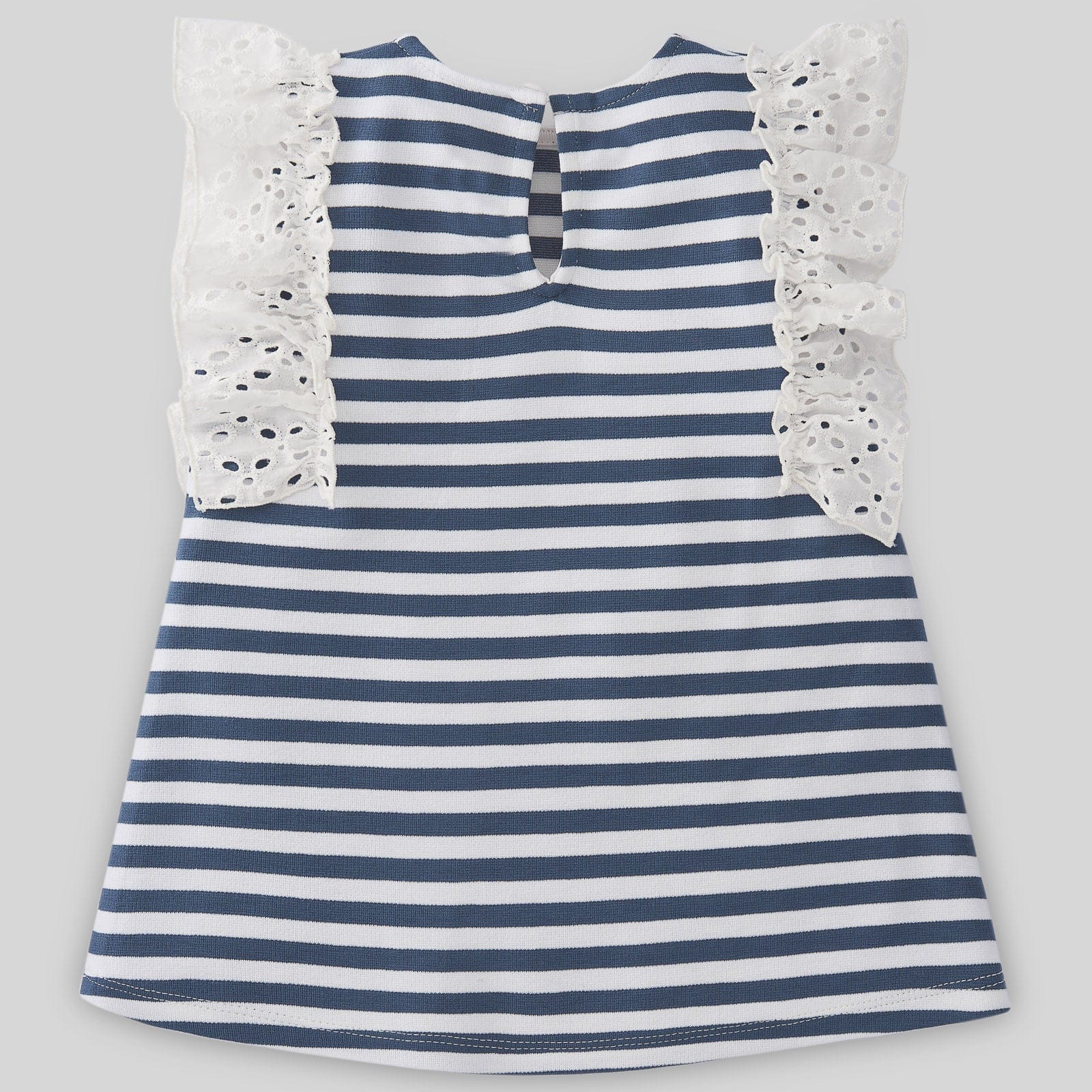 Paz Rodriguez Dress Paz Rodriguez Blue & Ivory Striped Dress