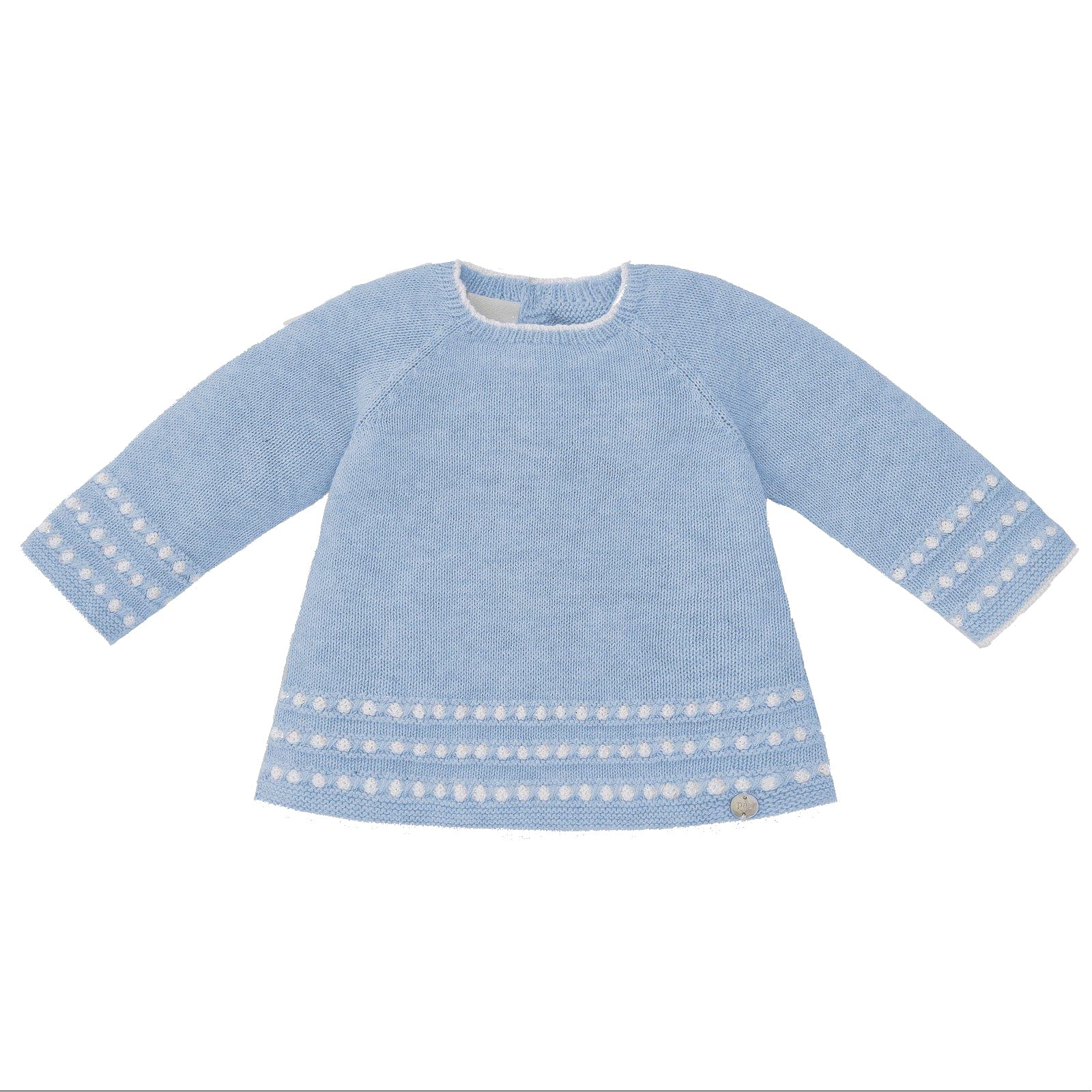 Paz Rodriguez Two piece set Paz Rodriguez Blue Knitted Dot Two Piece Babygrow