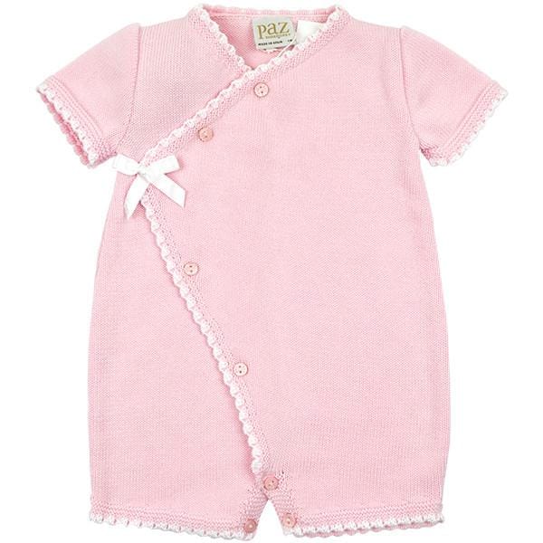 Paz Rodriguez Pink & White Knitted Romper - Romper