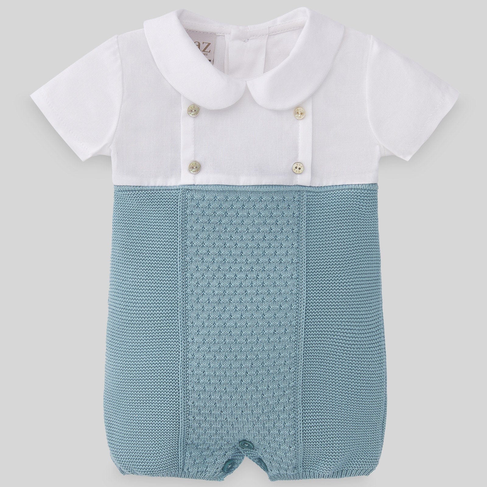 Paz Two piece set Paz Rodriguez Aquamarine & White Cotton Romper