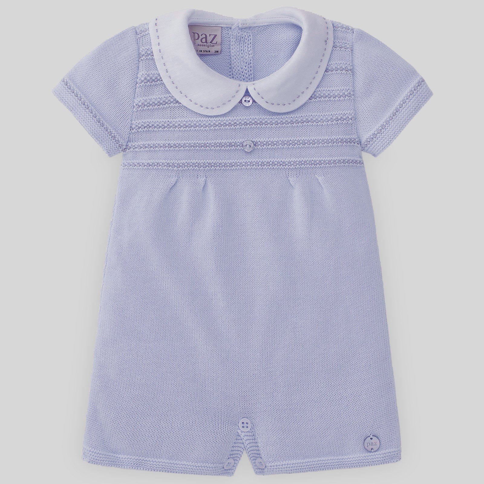 Paz Two piece set Paz Rodriguez Blue Knitted Cotton Romper