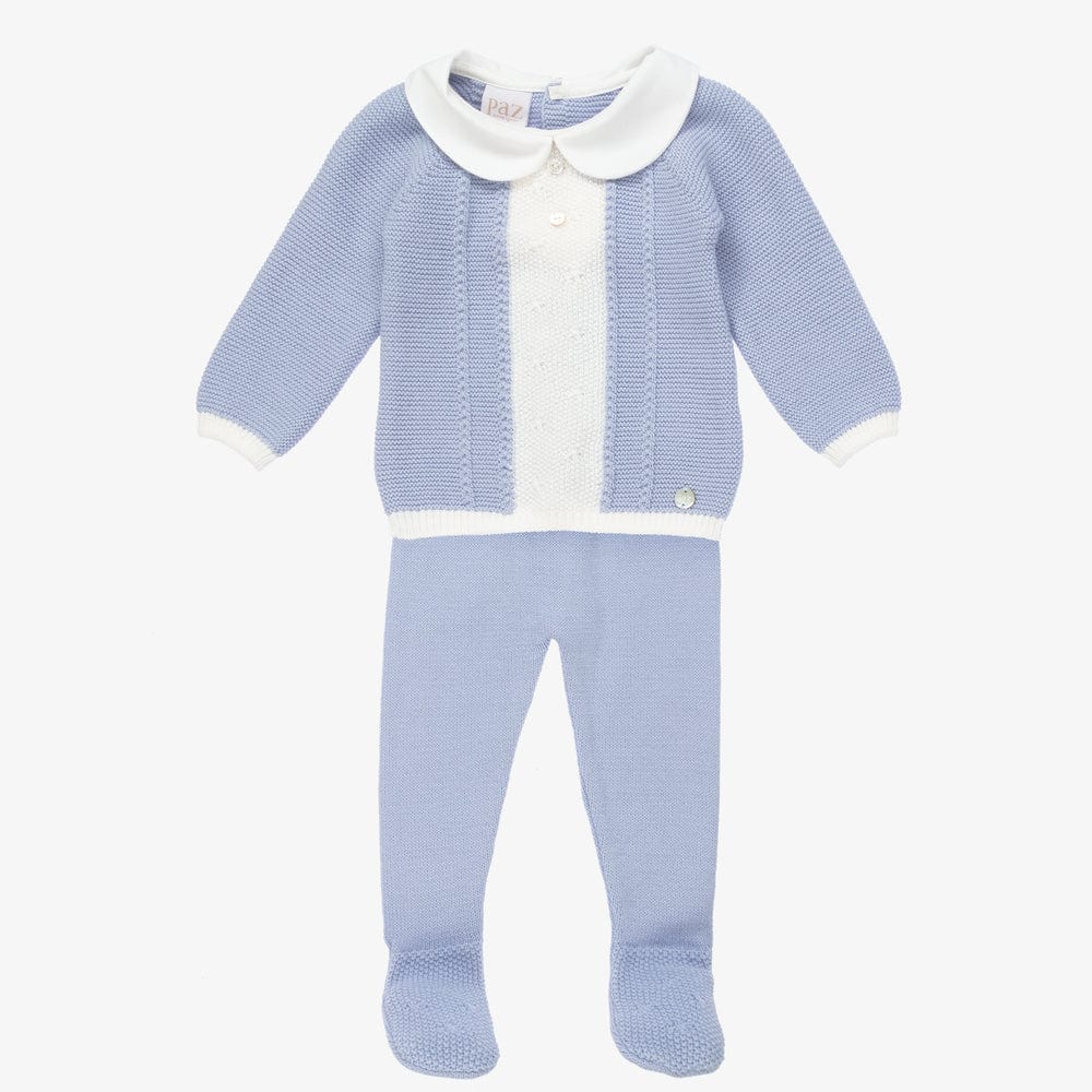 Paz Two piece set Paz Rodriguez Blue & White Knitted Two Piece Set