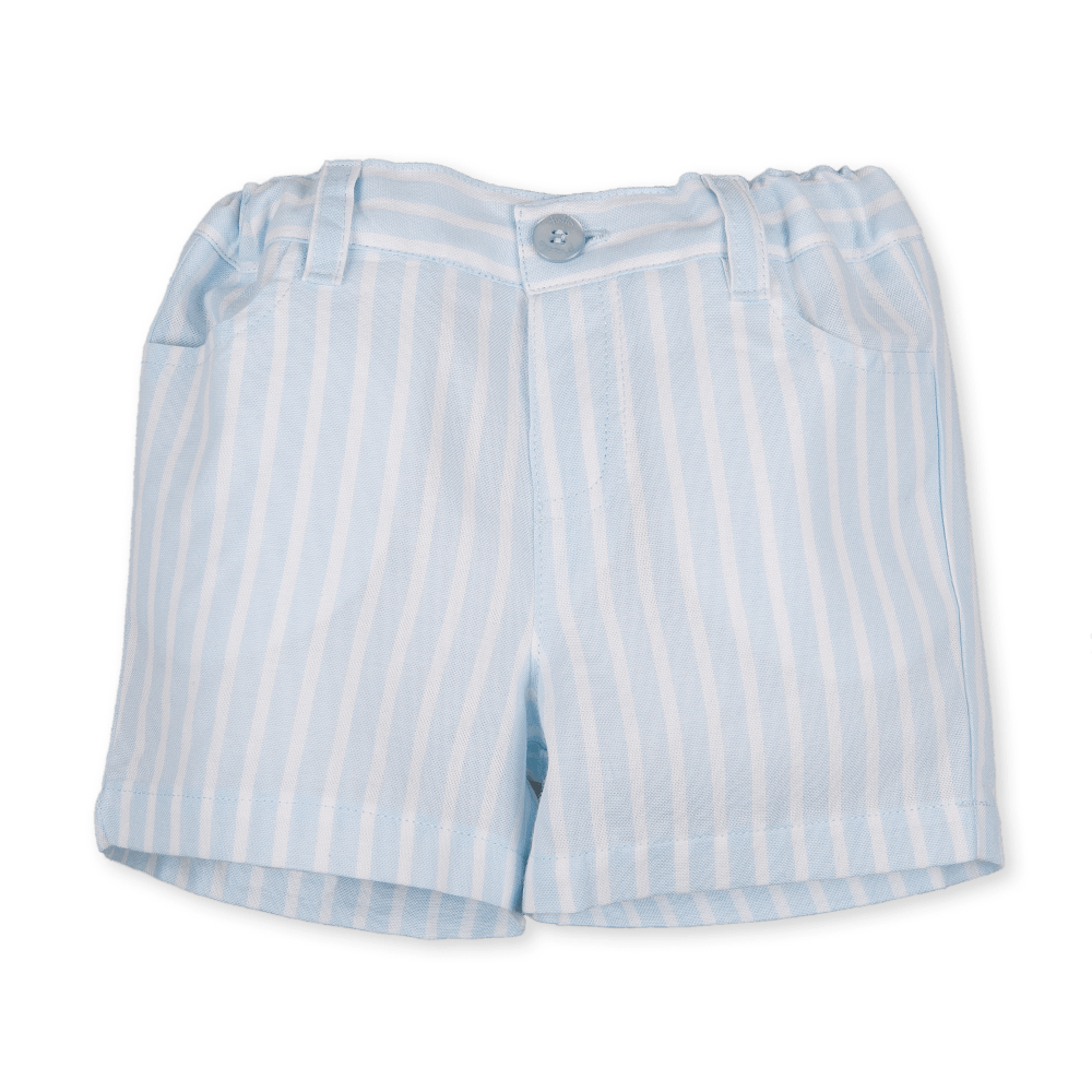 Tutto Piccolo Blue & White Striped Shorts - Shorts