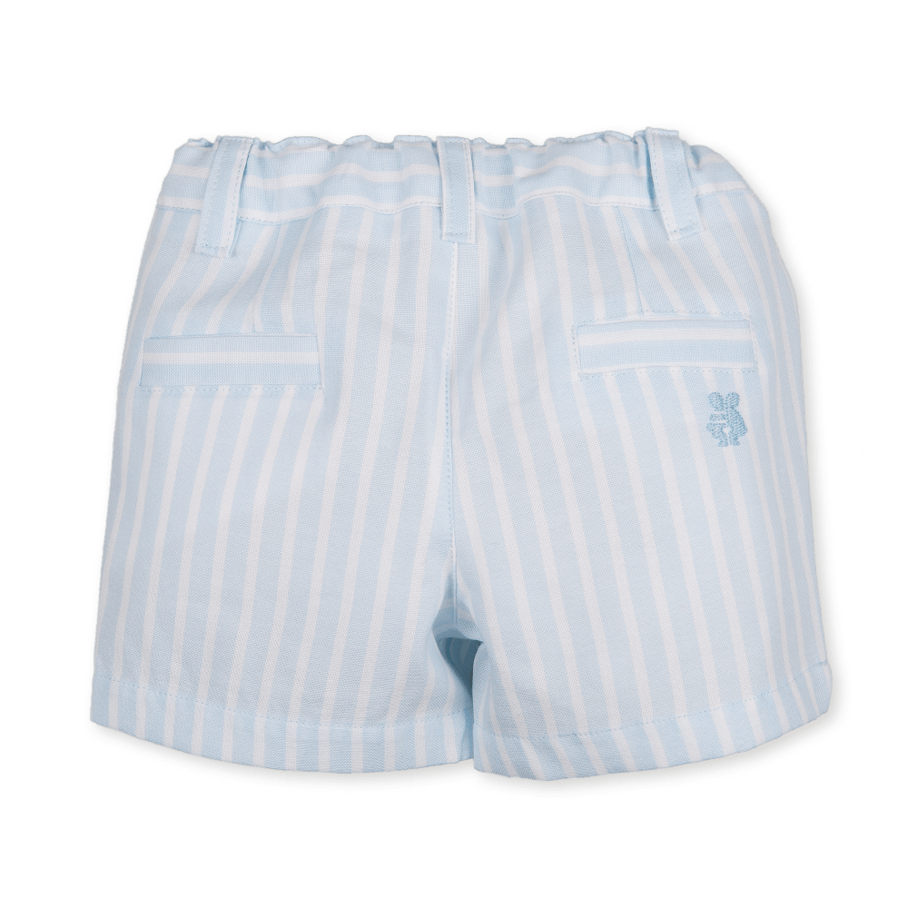 Tutto Piccolo Blue & White Striped Shorts - Shorts